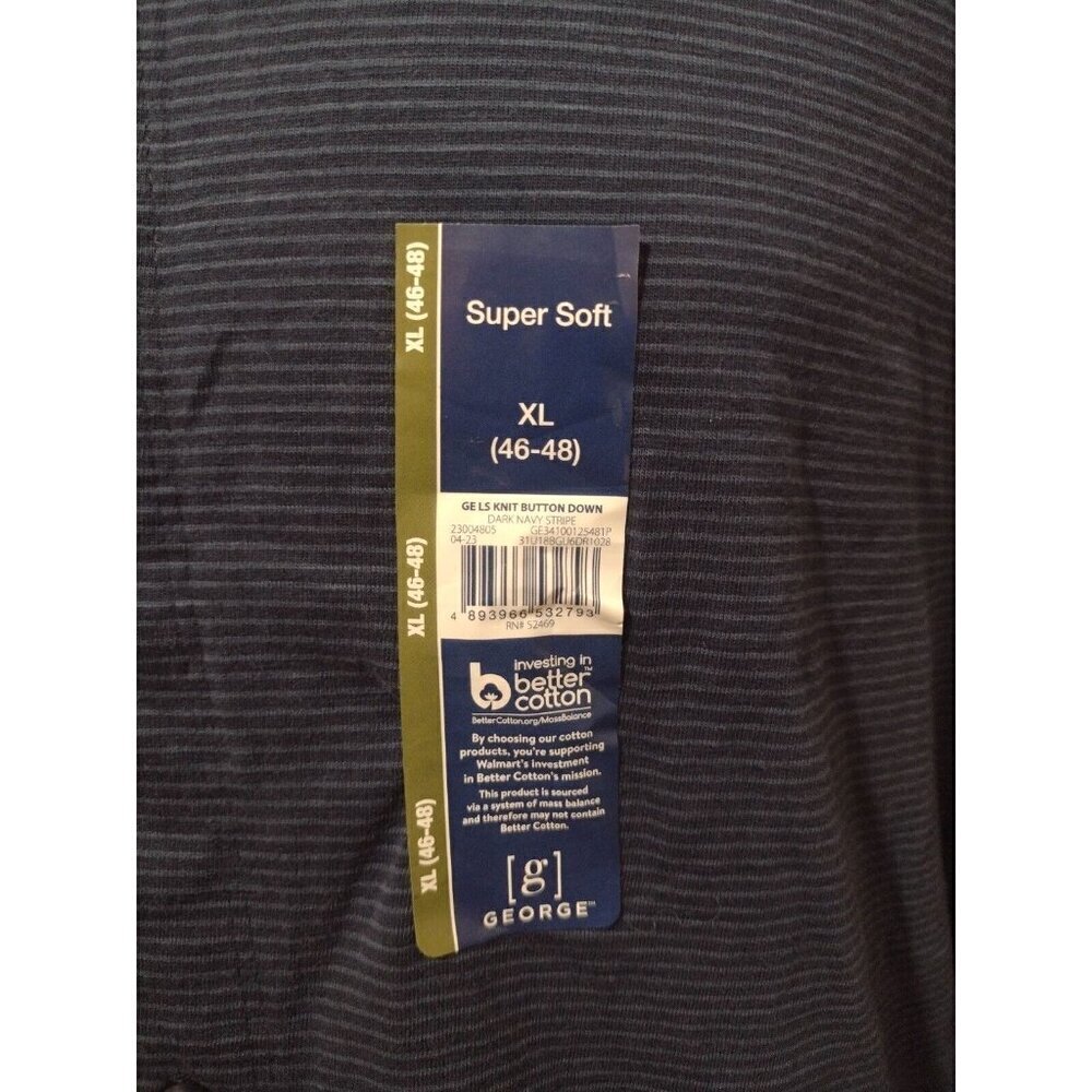 George men’s flannel long sleeve SUPER SOFT Blue Button Shirt shirt XL NWT NEW - Picture 2 of 10